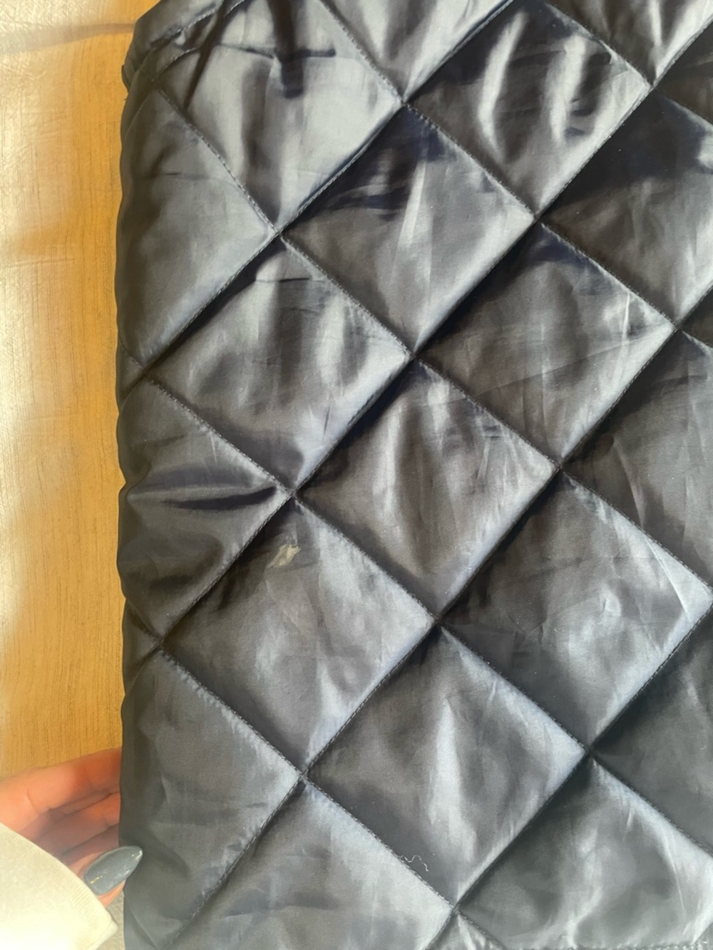 Sovereign Code Navy Quilted Jacket with Cream Label